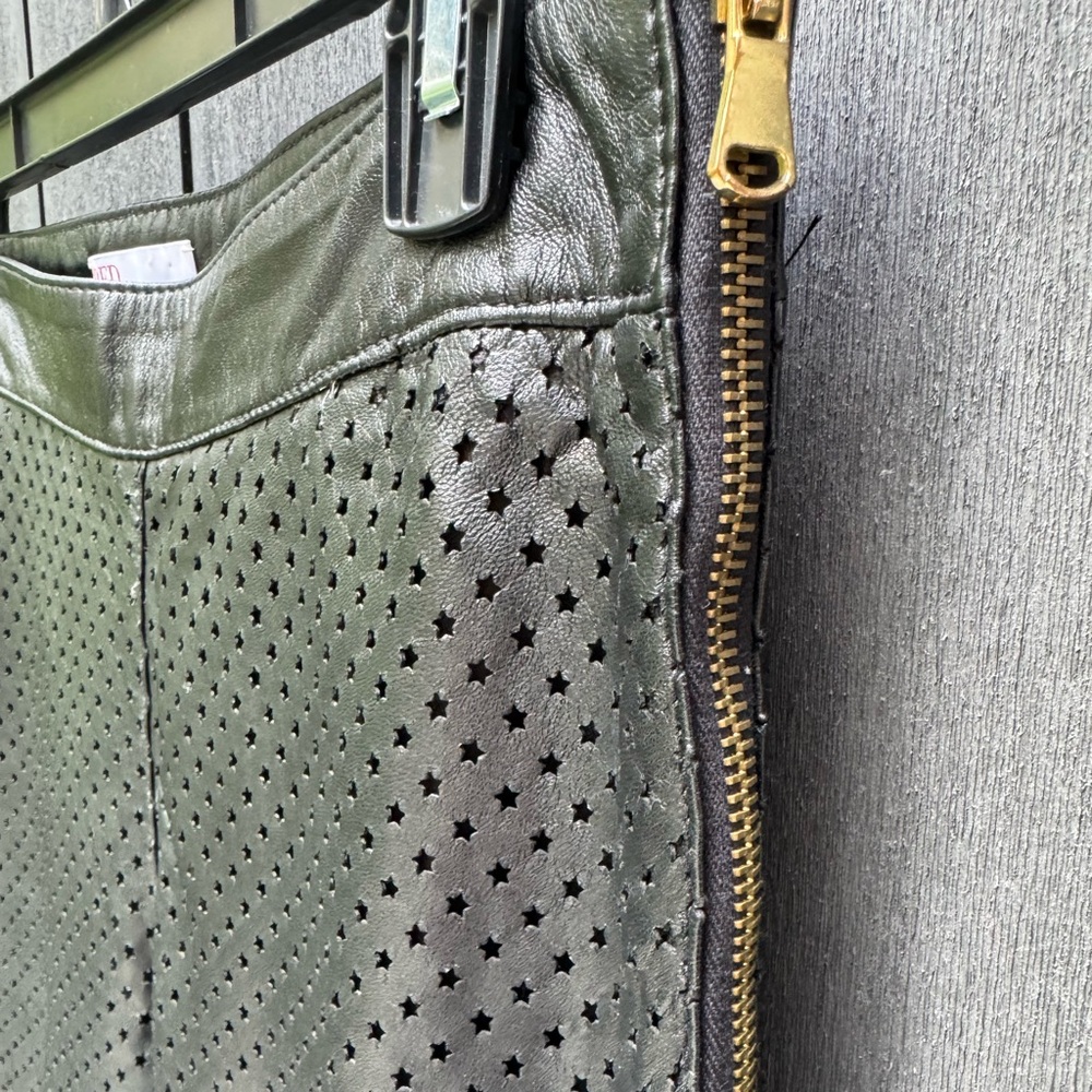 Black Leather Dress Pants with Sleek Fitted Silhouette (RED Valentino)